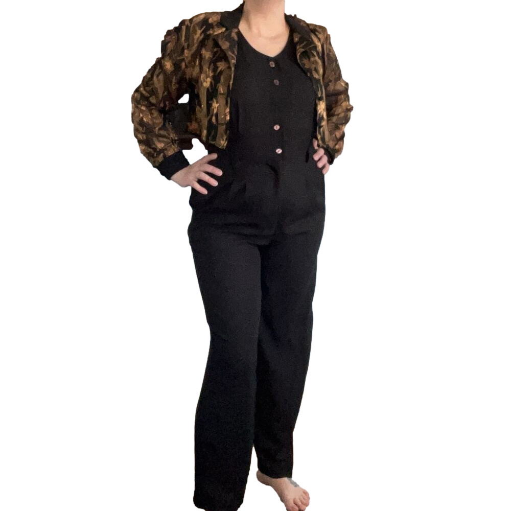 80s black & gold jumpsuit - Picture 2 of 5
